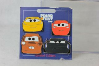 Disney Dlr Pixar Fest 2018 Le 1500 Pin Set Cars 3 Lightning Mcqueen Mater Cruz