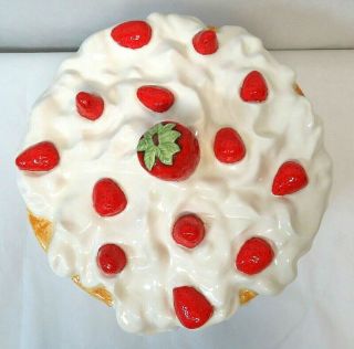 Vintage 1980 ' s Strawberry Shortcake Pedestal Covered Cake Plate Dome 3