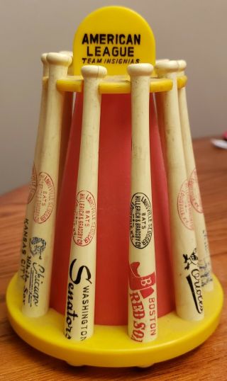 Vintage American League Baseball Bat Bank - Team Insignias