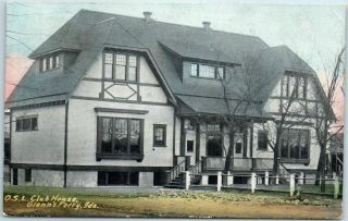 Glenns Ferry,  Idaho Postcard " O.  S.  L.  Club House " Oregon Short Line Rr 1910