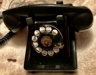 Vintage 1945 Western Electric Rotary 302 Metal Phone Plug In Ready