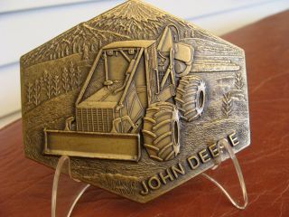 Vintage John Deere 1991 Brass Belt Buckle Nos Never Worn See Photos Please