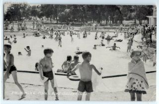 Kids In Swimming Pool,  Fort Collins,  Colorado; Photo Postcard Rppc