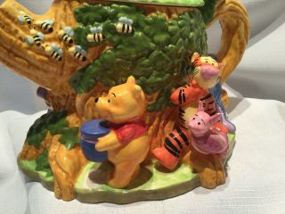 Treasured Disney Store Winnie The Pooh Ceramic Teapot With Tigger,  Piglet,  Eyore