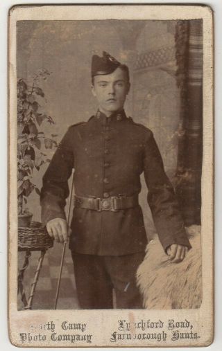 Military Cdv Photo Of A Soldier Of The Hampshire Rifle Volunteers ? C.  1900