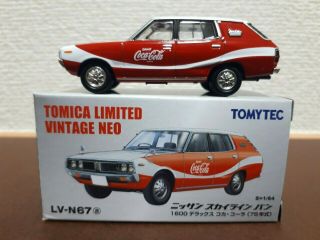 Rare Tomytec Tomica Limited Vintage Neo Lv - N67a Nissan Skyline Van Coca - Cola