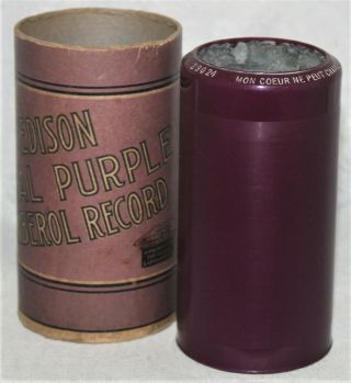 Edison Royal Purple Cylinder Record 29024 Mon Coeur Ne Peut Mireille Anna Case