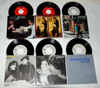 John Lennon 6x 7 " 45 1980 - 83 Nobody Told Me Stepping Out Watching Wheels Beatles