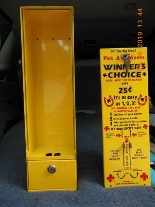 Lottery (winners Choice) Pull Tab Vending Machine With Box Of Pull Tabs.
