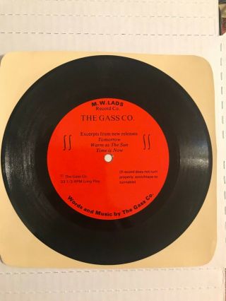 The Gass Co. ,  Tomorrow,  Warm As The Sun,  Promo Flexi,  Fm.  W.  Lads Record Co.  Vg,