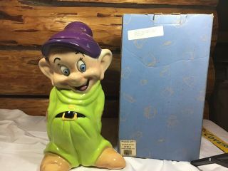 Treasure Craft Dopey Cookie Jar Walt Disney Snow White Euc W Orig Box