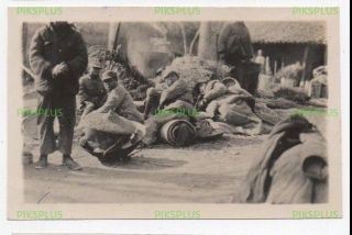 Old Chinese Photo Troops At Rest Shanghai Incident China Vintage 1932