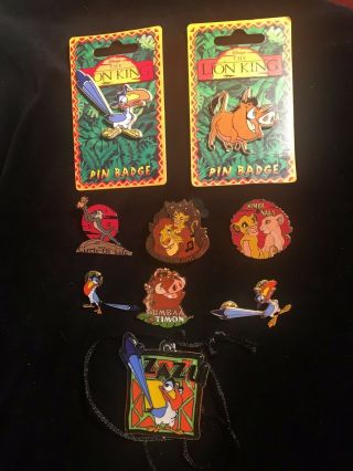 8 Disney Lion King Pins (one Magical Musical Moments) & Zazu Hanging Badge