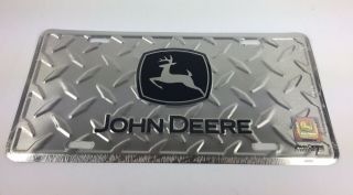 John Deere Tag Diamond Plate Metal Tag Truck Auto Tractor