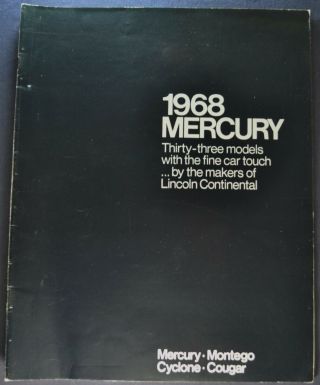 1968 Mercury Large Brochure Cougar Marquis Park Lane Monterey Montego Cyclone Gt