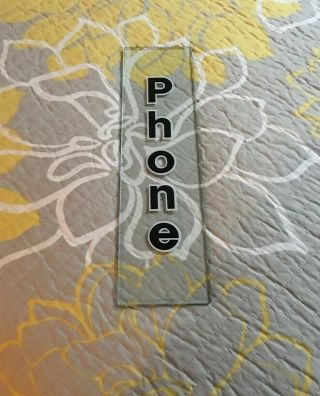 Phone Booth Glass Sign Telephone Sign 17 " X 4.  5 " X 3/16 " Black W White 56 Off