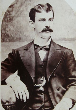 Cabinet Photo Exceptionally Handsome Dapper Young Man With Mustache Philadelphia