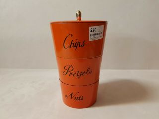 Retro Japan Orange Chips Pretzels Nuts Stacking Snack Canisters Kitchenalia