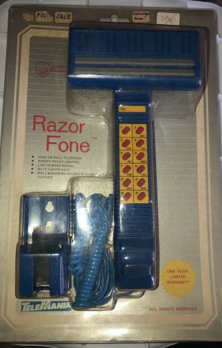 Rare Vintage Nos Razor Fone Novelty Telephone W/ Box Complete Shaving Phone