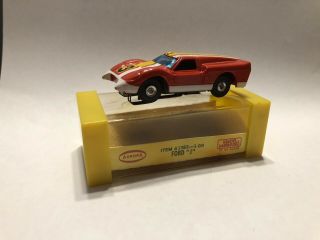 Vintage Aurora Thunderjet 500 Red,  Yellow,  White Ford J Ho Slot Car W Box 1430