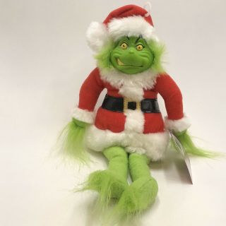2000 Dr.  Suess How The Grinch Stole Christmas Santa Grinch Plush 10 Inch