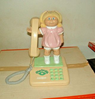 Vtg 1980’s Cabbage Patch Doll Telephone Blonde Pink Dress