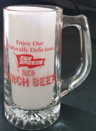 Sea Breeze Red Birch Beer Glass Handled Mug Jersey Soda Company Nj
