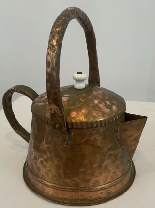 Vintage Hammered Solid Copper Brass Tea Pot