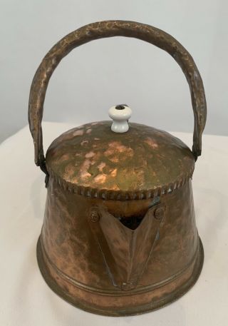 Vintage Hammered Solid Copper Brass Tea Pot 2