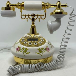 Retro Telephone Old Fashion Land Line Push Button Dial Vintage Decor Set