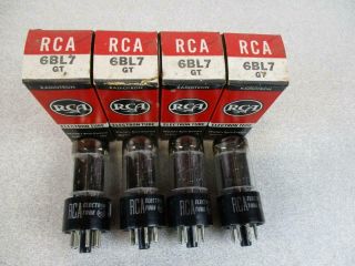 4 Rca 6bl7gt Vacuum Tubes Code Matched Quad Black Plate [] Getter Old Stock
