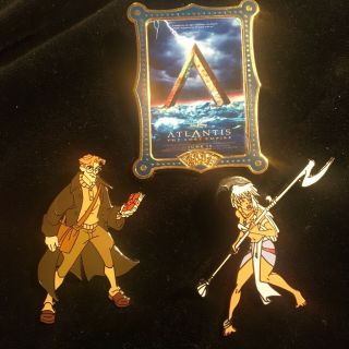 3 Disney Atlantis Pins With Milo Thatch & Princes Kida,  Atlantis Movie Poster
