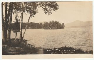 Along The Shore At Lake View House,  Bolton,  Lake George,  J.  S.  Wooley Rppc