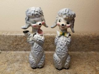 Tall Anthropomorphic Lamb Salt & Pepper Shaker Set Ceramic Japan