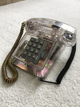 Vintage Cortelco Clear Transparent Corded Telephone Made In Usa