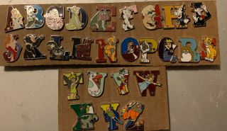 Complete Set Of 26 Alphabet A - Z Disney Trading Pins
