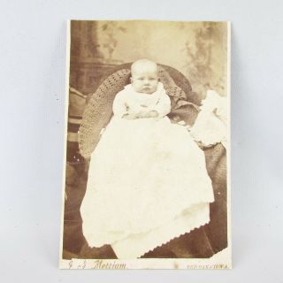 Cabinet Card Photo Photograph Baby Red Oak Iowa Ia Merriam