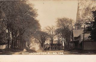 Little Compton,  Ri Street Scene Real Photo Post Card C 1920 - 1940