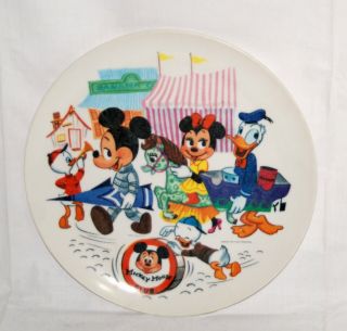 Vintage Disney Mickey Mouse Club Plate Minnie Donald Duck Melmac Melamine