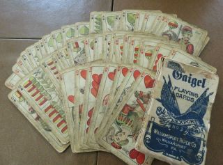Gaigel Playing Cards,  Possibly From 1881,  Williamsport,  Pa Paper Co.  With Sleev