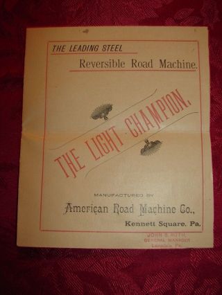 American Road Machine Co.  Kennett Square,  Pa Machinery Brochure Lansdale,  Pa