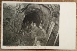 C1910 Miners At Lunch In Shaft Post Card Pc Mining Butte,  Montana Mt
