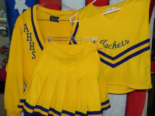 Real Cheerleading Uniform Vintage 80s Jackets,  Pleated Skirt,  Top,  Sweater Texas