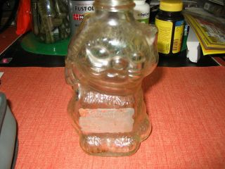 Grapette Family Beverage Syrup Glass Cat Bottle Jar Piggy Bank Kitty Shape