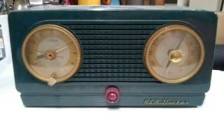 Vintage Mid Century 1950s Rca Victor 4 - C - 533 Art Deco Vintage Old Radio Clock