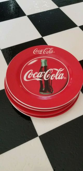 Vintage 1997 Coca Cola Plates Dishes Coke Plates Coca Cola 4 Salad Plates