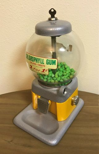 1940 S Perk Up 1 Cent Chlorophyll Gum Gumball Vending Machine