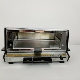 Vintage Ge General Electric Deluxe Toaster Oven Toast - R - Oven Chrome 21t93