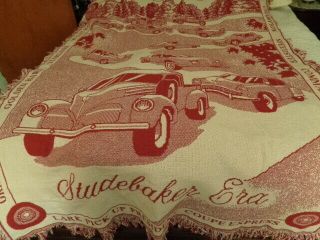 Car Advertising Fringed Studebaker 50 X 65 Blanket Throw