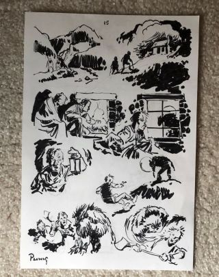 Mike Ploog Pen And Ink Art Thicker Than Blood Great Werewolf Page